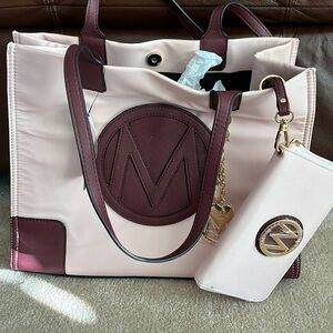 MKF Louise Tote in pink with matching wallet